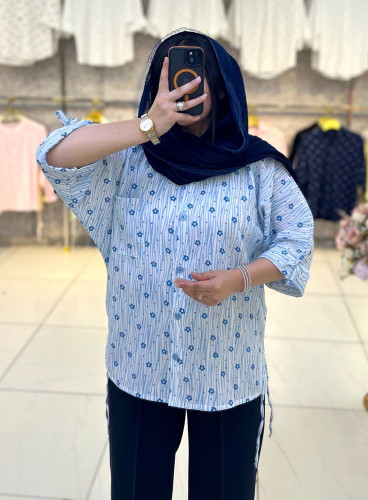 شومیز زنانه باکسی بغل بند دار