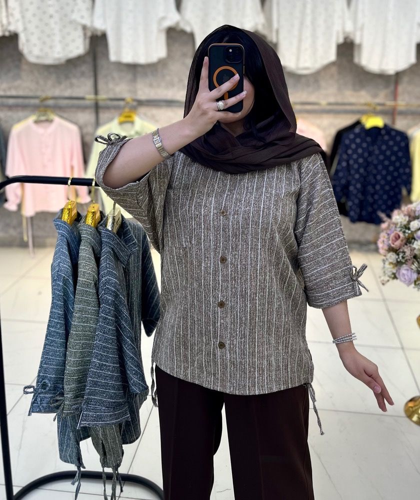 شومیز زنانه باکسی بغل بنددار