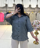 شومیز زنانه باکسی بغل بنددار